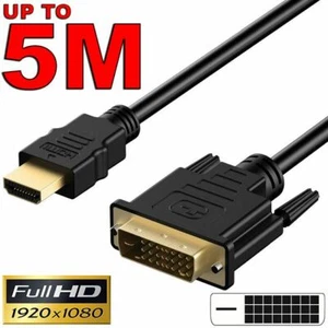 HDMI to DVI-D 24+1 Pin Male Cable AV Full HD for PC LCD PS3 XBOX 360 HDTV TV - Picture 1 of 14