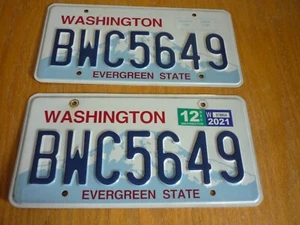 Juego de dos matrículas del estado de Washington BWC5639 caducadas 2021 - Imagen 1 de 5