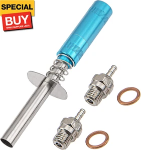 ShareGoo 2Pcs N3 Hot Spark Glow Plugs No.3 & RC Igniter Engine Starter Compatibl - Picture 1 of 6
