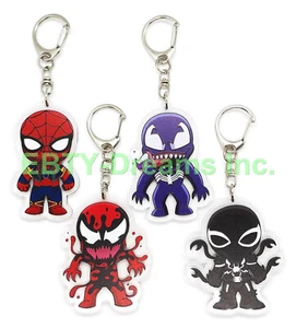 Set of 4 Anime Acrylic Keychain Spider-Men Carnage Venom Agent Venom - Picture 1 of 2