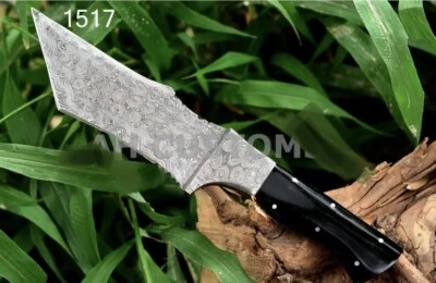 10” EDC HANDMADE DAMASCUS STEEL TRACKER TANTO HUNTING SURVIVAL SKINNING OUTDOOR - Image 1 of 3