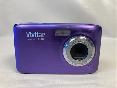 Vivitar ViviCam F128 Purple 14.1MP Digital Camera Partially Tested (Powered On) - Image 1 of 4