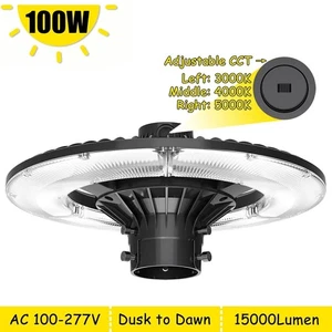 100W Outdoor Dusk to Dawn LED Post Top Light Tunable CCT 3K-5K Garden Pole Light - Picture 1 of 14