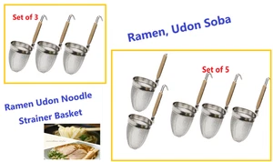 Ramen, Udon, Soba Noodle Colino Cestino Set di 3-5 Fondo Tondo 8 Mesh di JP - Foto 1 di 27