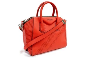 GIVENCHY - Lambskin Perforated Small ANTIGONA Pop Red Leather Shoulder Bag - Picture 1 of 19