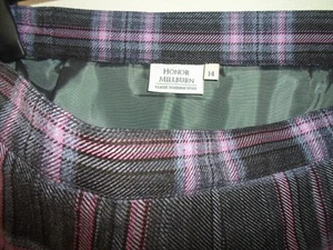 Honor Millburn Size 14 Classic Feminine Lined Pleated Tartan Check Kilt Skirt - Picture 1 of 9