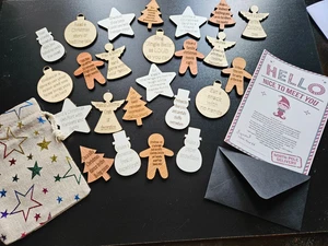 Elfo di Natale Gettoni Attività Avvento in Legno, Lettera, Nome Personalizzato, Babbo Natale - Foto 1 di 7