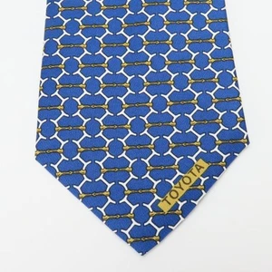 HERMES Krawatte dunkelblau Seide Logo Japan Verkäufer N0126 43 Made in France - Bild 1 von 8