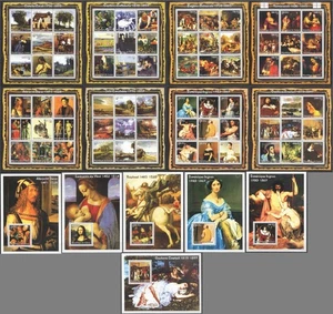 SS1083 2002 GUINEA ART LEONARDO DA VINCI RAPHAEL DURER REMBRANDT ! 6BL+8KB MNH - Picture 1 of 1