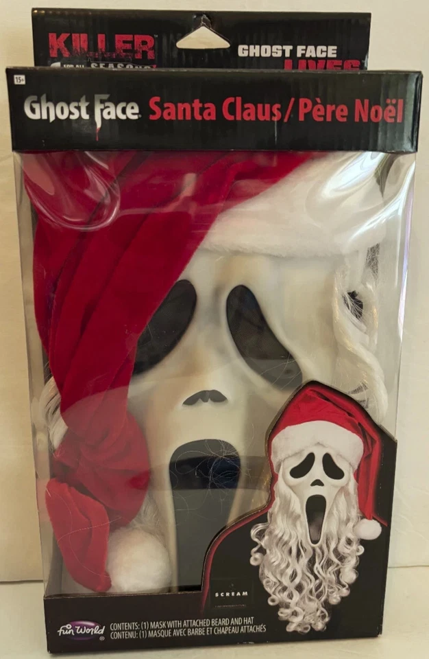 Ghost Face Halloween MasSanta Mask Costume Accessory Halloween Mask Ships Today - Image 1 of 2
