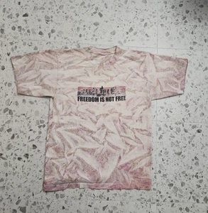 T-shirt vintage Freedom Is Not Free tie-dye punto singolo L - Foto 1 di 9