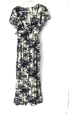 Ble Resort Colección Mono Mujer’s S/M Azul Crema Flutter Manga Corta Foto 1 de 4