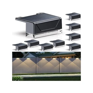 Solar Fence Lights Outdoor - 3000/4000/6000K 3 Mode, IP65 Waterproof Fence Li... - Picture 1 of 6