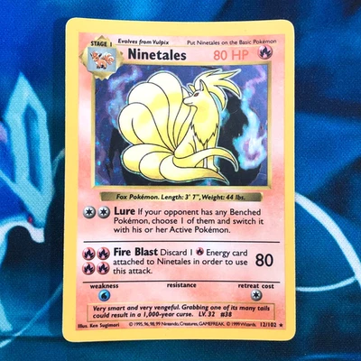 Ninetales - 12/102 - Shadowless Holo Rare Base Set 1999 - Pokemon Card - HP - Image 1 of 4