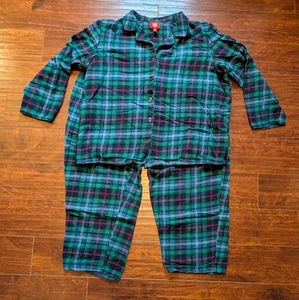 Matching Family PJs Women Plus 2X Christmas Blue Green Plaid Comfy Cozy Relaxing - Picture 1 of 18