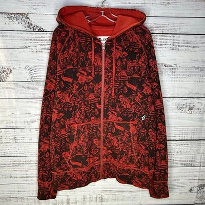 Sudadera con Capucha Grande Y2K Volcom Skate Grunge Estampado Completo Gráfico AOP Cremallera Completa Foto 1 de 4