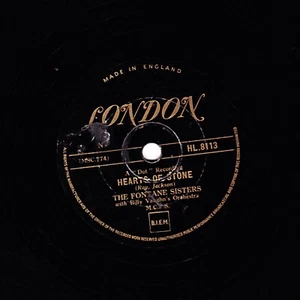 FONTANE SISTERS CLASSIC 78 HEARTS OF STONE / BLESS YOUR HEART  LONDON HL 8113 V+ - Imagen 1 de 2