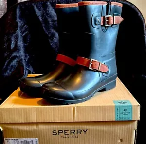 Sperry Top-Sider Women's Walker Fog Rain Boot Black Size 9 - Picture 1 of 4