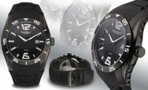 NEW Montreux 0646M Men's Hawkins Collection Black Silicone Sports Date Watch - Picture 1 of 2