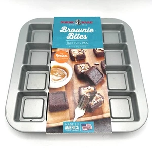 Nordic Ware Brownie Bites Pan Heavy Cast Aluminum 16 Minis USA ~ FLAW - Picture 1 of 8