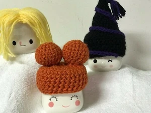 Handmade Crocheted Hocus Pocus Inspired Mug Hat Sanderson Sisters set of all 3  - Picture 1 of 5
