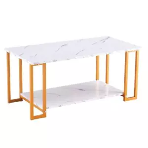 Unbranded Outdoor Coffee Table 39.37" w/ White Top Residential Rectangle Wood - Picture 1 of 7