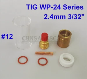 7 pcs TIG Welding 12# 42mm Pyrex Glass Gas Lens Kit for WP-24 Series 2.4mm 3/32" - Picture 1 of 5
