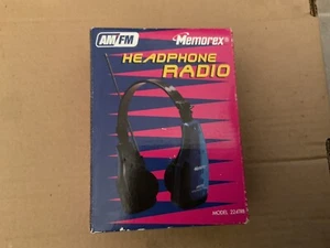 Vintage 90s Memorex AM/FM Headphone Radio Translucent Blue 224TRB NEW NIB - Picture 1 of 6