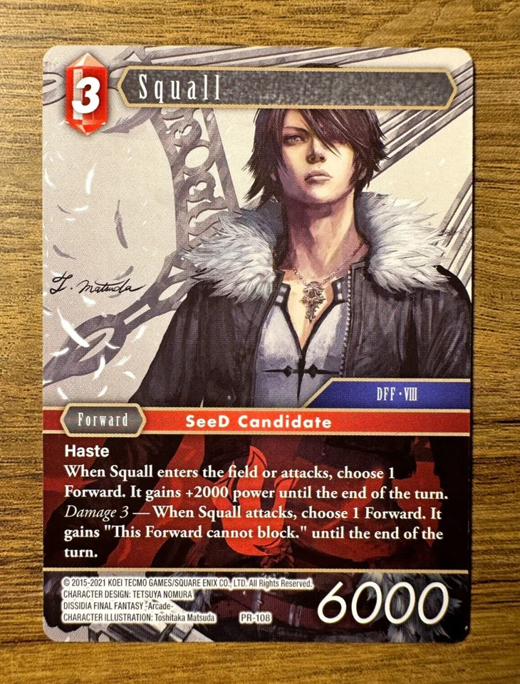 Final Fantasy TCG Promo Squall PR-108 Non-Foil Rare Trading Card FF8 FFVIII - Image 1 of 1