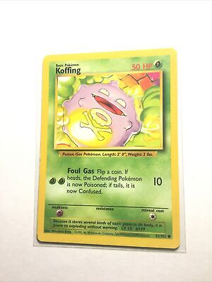 KOFFING - Base Set - 51/102 - Common - Pokemon Card - Unlimited Edition - LP