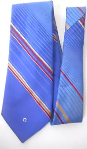 Pierre Cardin Men's Tie Multi-Color Diagonal Stripe Polyester Silk 58" x 3 1/2" - Picture 1 of 9
