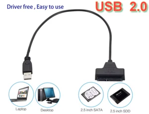 ADATTATORE USB 2.0 SUPPORTA SATA HD HARD 2,5 DISK CAVO SATA - Foto 1 di 3