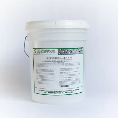 STONE TECHNOLOGIES CORP. Satin Concrete Sealer X-5S for stamped colored and decorative concrete 5 gallons