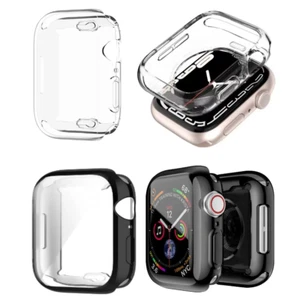 Coque en TPU pour Apple Watch 41 44 45 49 mm Série 9 8 7 6 SE 2 Ultra 2 Noir - Zdjęcie 1 z 20