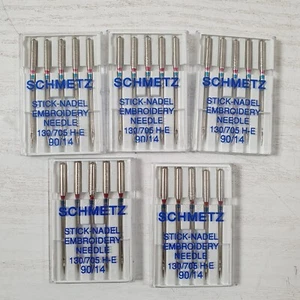 25 x Schmetz Stick-Nadel Embroidery Needles 130/705 H-E 90/14 (5 packs) - O21 - Picture 1 of 3