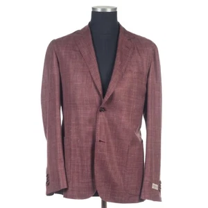 €2800 SARTORIA CASTANGIA Silk Linen Wool Suit Blazer Red Unlined EU:50 R 7 US:40 - Picture 1 of 13