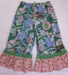 NWT MATILDA JANE House of Clouds HOC Robin Ruffles pants green flower print 6 - Picture 1 of 3
