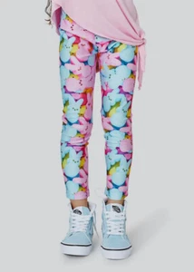 $56 Terez Kid's Girl's Pink Marshmallow Print Slim Waistband Legging Size 4 - Picture 1 of 3