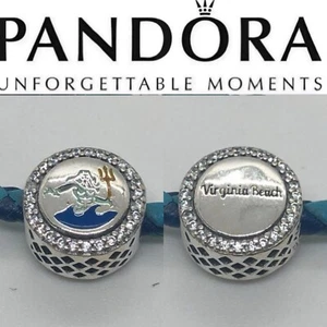 Pandora Authentic Virginia Beach State Of Virginia Exclusive Round Charm - Picture 1 of 5
