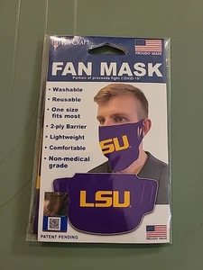 NCAA LSU Solid Face Mask / Cover by WinCraft - Picture 1 of 1