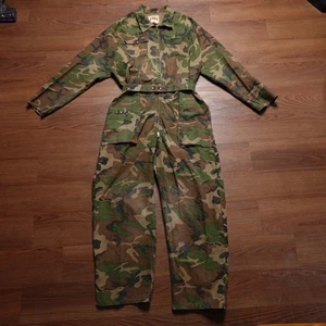 Vintage Ideal Camo Coveralls Woodland Camouflage Hunting Jumpsuit  Mens XL  - Picture 1 of 9