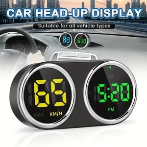 Digital Clock HUD GPS Speedometer Over-speed Alarm Vehicle Status Indicator - Picture 1 of 12