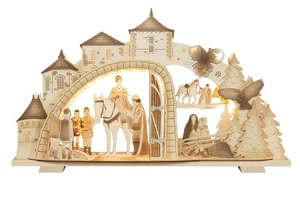 Premium Lichterbogen Aschenbrödel Burgtor Schlittenfahrt LED Stripe 70x41x9,5 cm - Picture 1 of 1