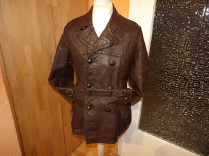 Veste de cocher veste Thälmann veste en cuir veste de vélo militaire années 30 40 taille 50 - Photo 1/15