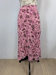 Gonna vintage y2k marrone rosa floreale preppy romantica fata coquette 18 W linea A078 - Foto 1 di 14