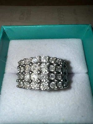 Precioso anillo de cóctel de diamantes Effy de plata de ley talla 7 nunca usado nuevo Foto 1 de 4