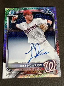 2025 Bowman Chrome Luke Dickerson Auto HTA Choice Refractor 1st Prospect #/150 - Bild 1 von 2