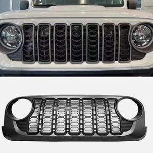 Front Grill Bumper Mesh Grille For Jeep Wrangler JK 07~2017 upgrade to 2024 JL - Picture 1 of 9