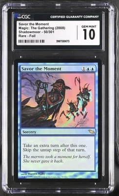 SAVOR THE MOMENT Shadowmoor Foil Rare CGC 10 MTG [Nostalgium] - Image 1 of 2