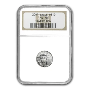 2001 1/10 oz American Platinum Eagle MS-70 NGC - Picture 1 of 3